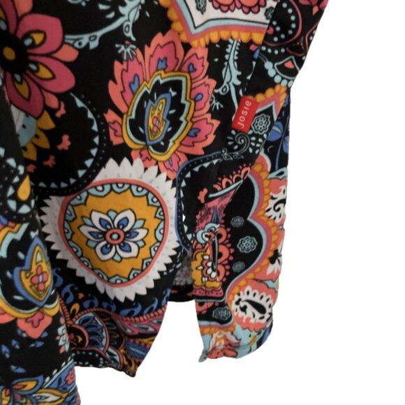 Josie Natori ladies Med Multicolor Comfort Muumuu Style Cold-Shoulder soft Top - Picture 7 of 15